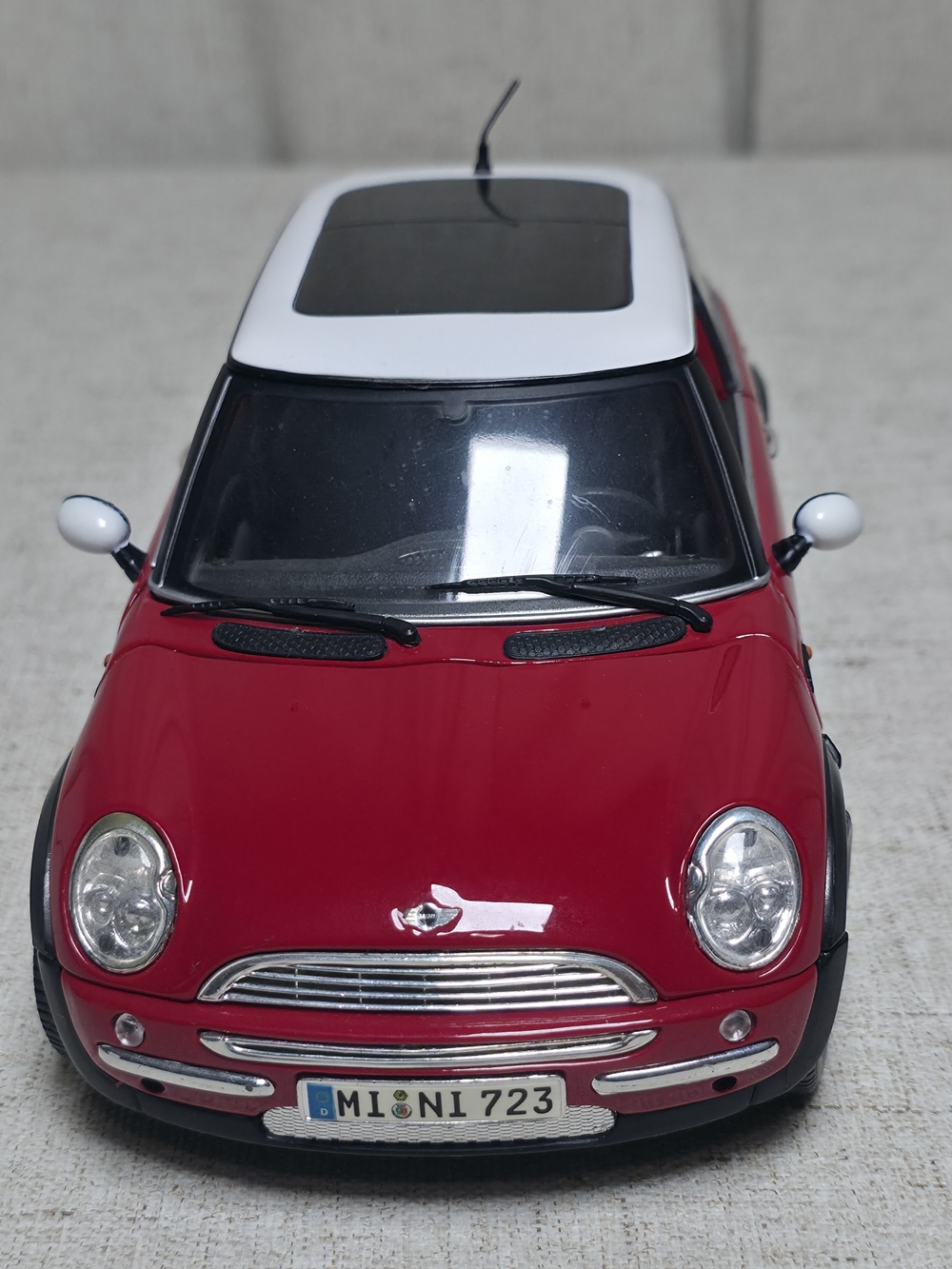 Kids Red and White Die-Cast Toy Car with Roof - Brand Unknown